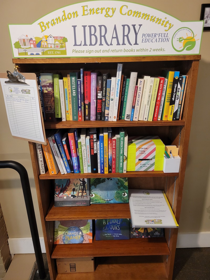 A new mini-library courtesy of the Brandon Energy Committee
